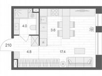 Квартира-студия, 29,8 м², 2/12 эт.