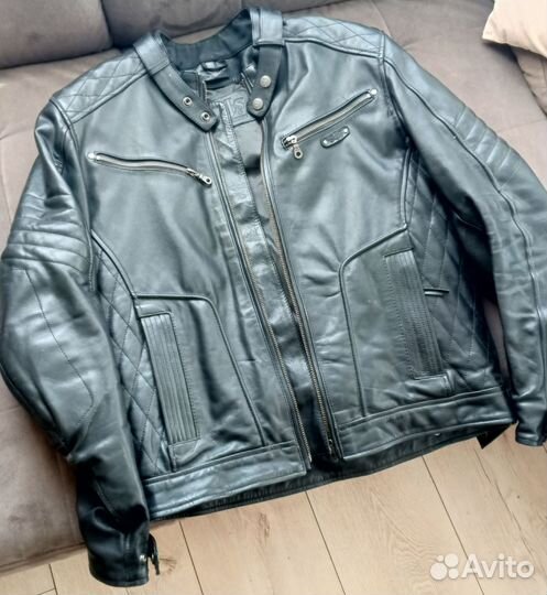 Мото куртка AJS, кожаная
