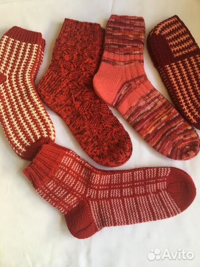 Теплые шерстяные носки ручной работы