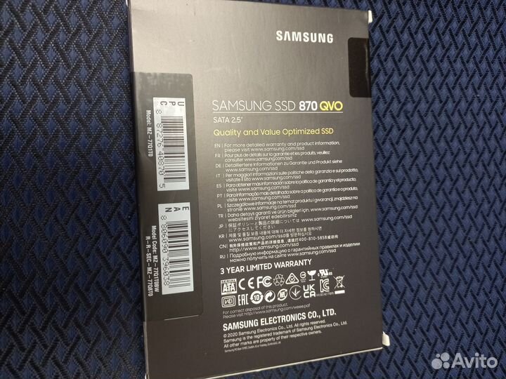 Жёсткий диск Samsung ssd 870 qvo SATA 2.5 1Tb