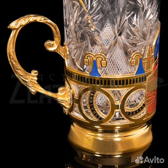 Подстаканник с золочением подарочный Поезд