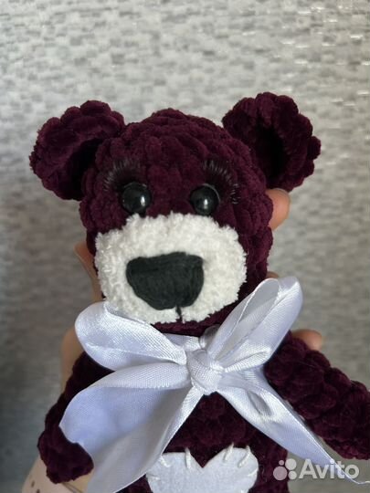 Мишка вязаный плюшевый