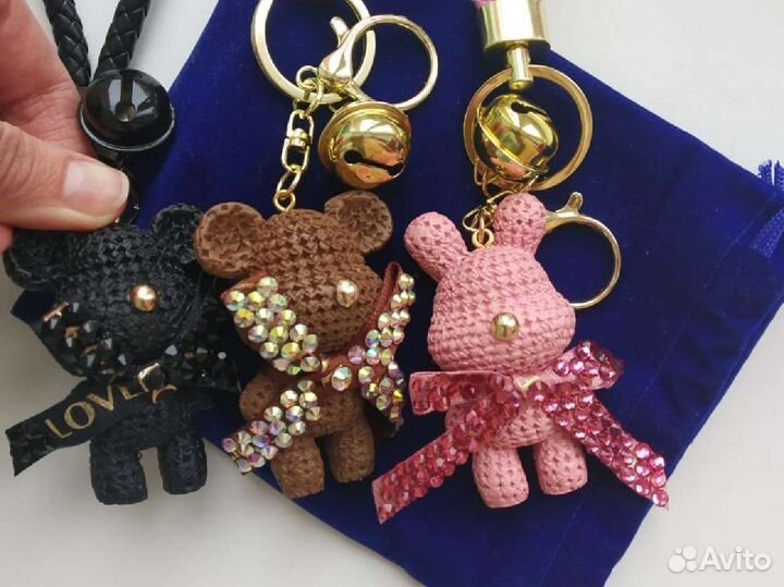 Брелок мишка с чешскими стразами