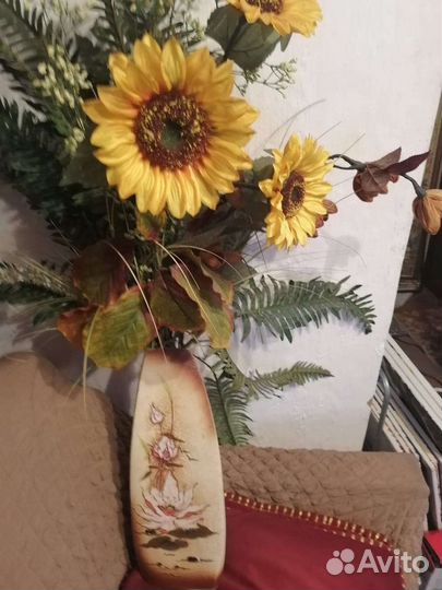 Топиарий, ваза с цветами