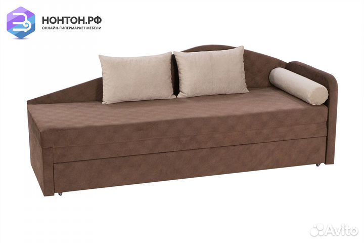 Диван еврософа Верди правый коричневый