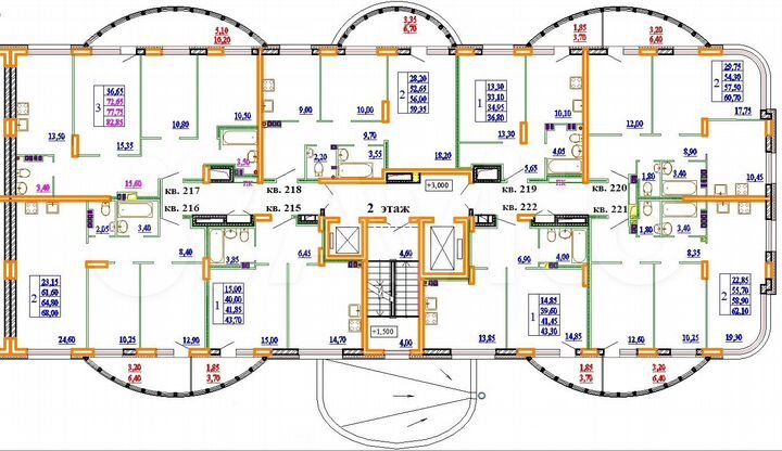 2-к. квартира, 60,7 м², 2/11 эт.