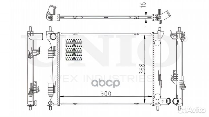 Радиатор двигателя RAD-10085 unio