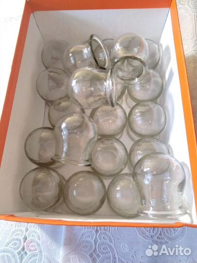 Банки медицинские, новые из толстого стекла.20шт