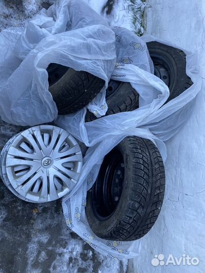 Зимние шины 205 55 r16 на дисках с колпаками