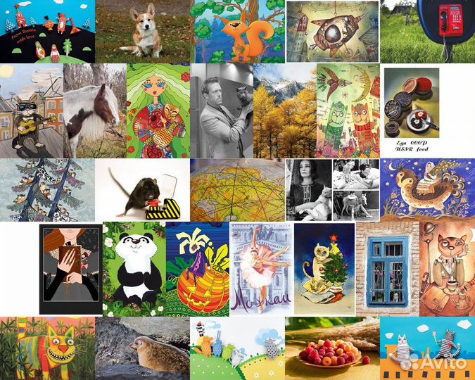 Почтовые открытки для посткроссинга 50 шт