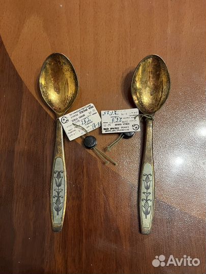 Чайные ложки серебро СССР 875пр