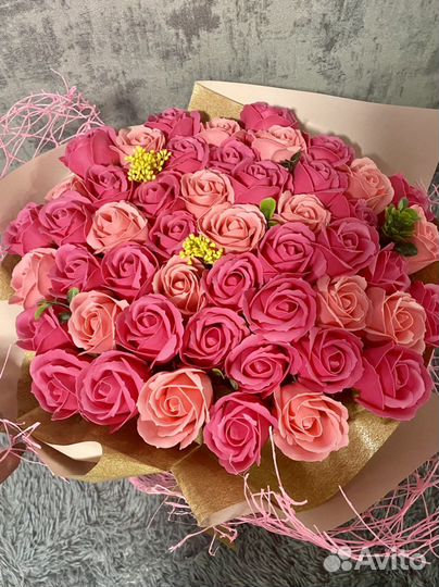 Букет из мыльных роз 49 штук