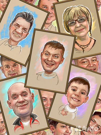 Шарж печать на холсте