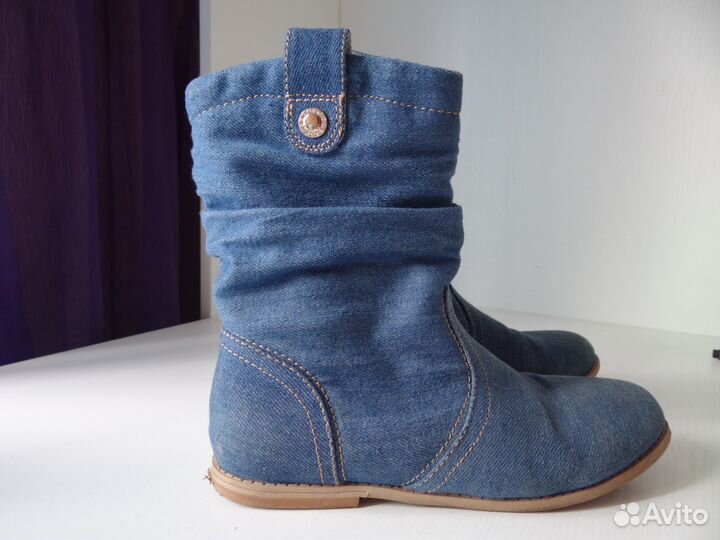 Сапоги джинсовые
