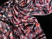 Шелковый атласный шарф «Змея» (батик)