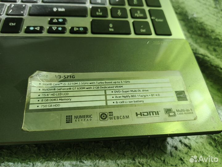 Ноутбук acer Aspire v3 571g