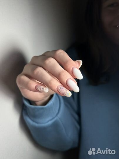 Маникюр гель лак наращивание