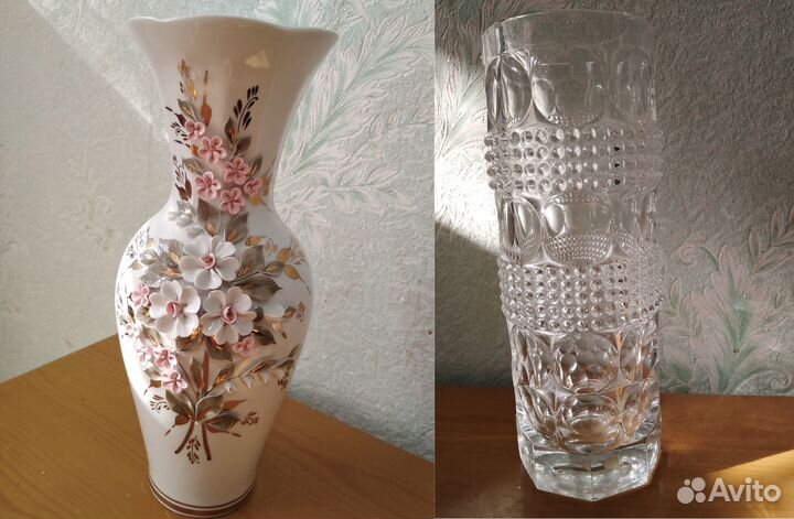 Вазы для цветов: Хрусталь, Фарфор, стекло. Новые