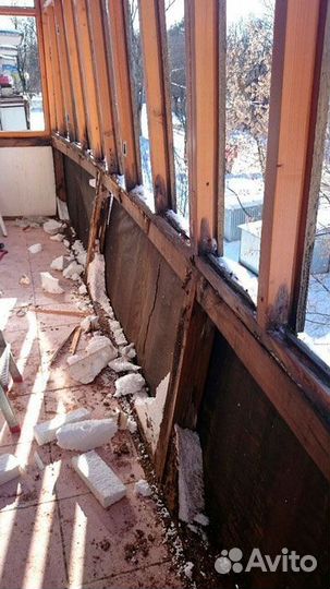 Демонтаж окон,балконов,полов и стен