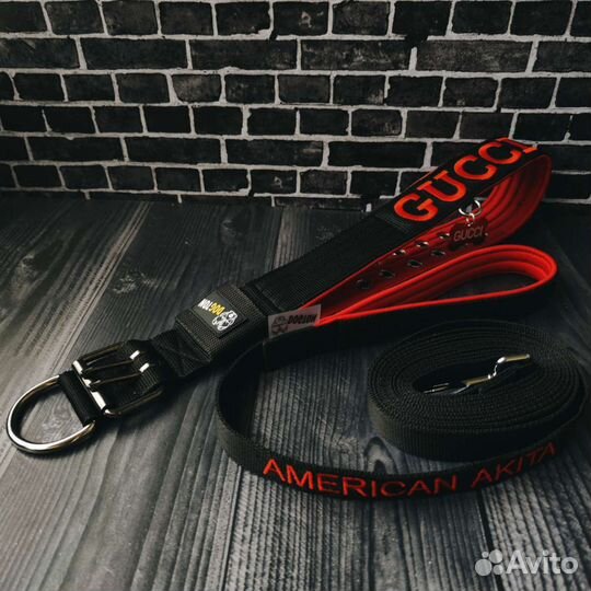 Ошейники и поводки для собак с вышивкой