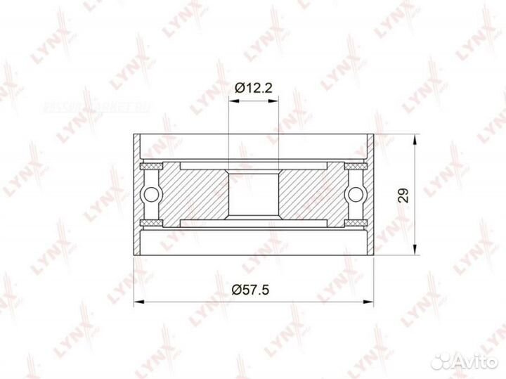 Lynxauto PB-3039 Ролик обводной ремня грм
