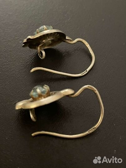 Серьги серебро СССР 875 проба