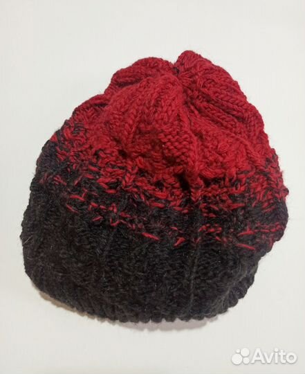 Зимняя теплая шапка - бини с градиентом