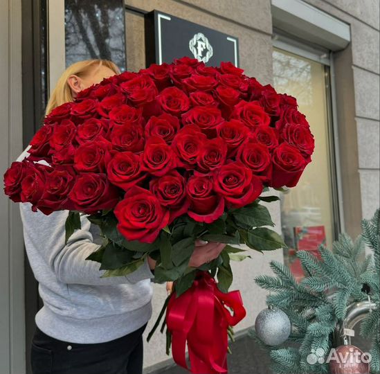 Розы высокие 119 см букет