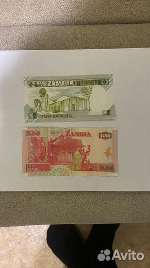 Банкноты Боны Замбия 2 квачи 1980-1988 UNC Пресс