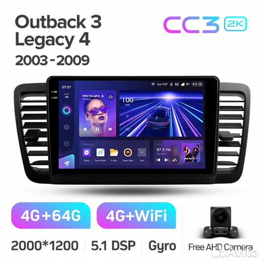 Магнитола Teyes CC3 2K 4/64 Subaru Legacy 4