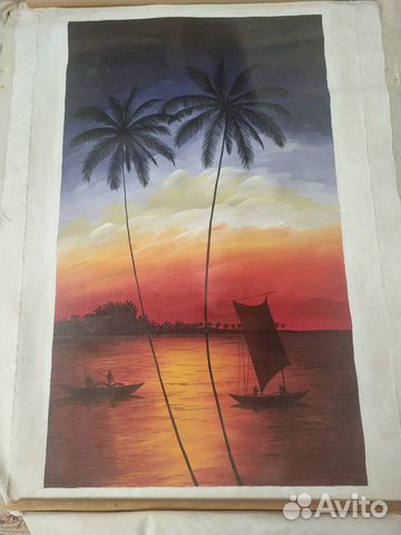 Картина со Шри Ланки. Акрил на холсте. 60 х 40 см