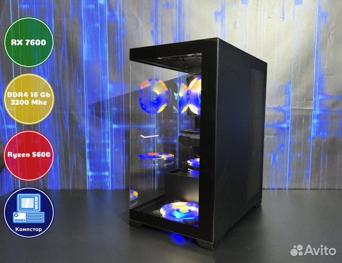 Сборка пк 4к AMD5600-RX7600-16DDR4-EYT50768934-A520