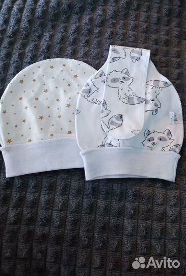 Шапочки для новорожденных 0-3 месяца