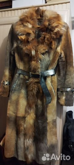 Дублёнка с отделкой кожи змеи