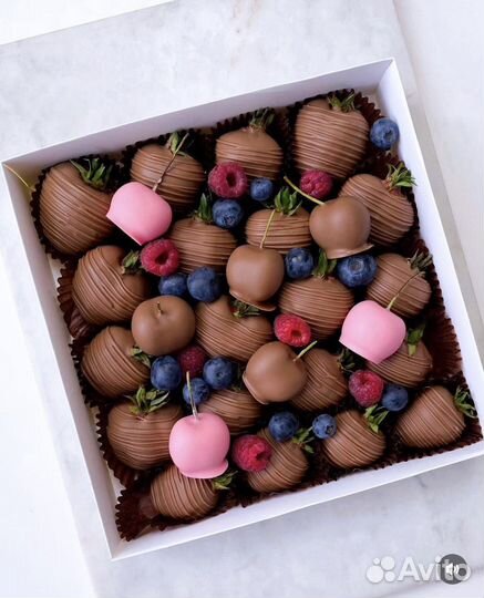 Клубника в шоколаде коробка