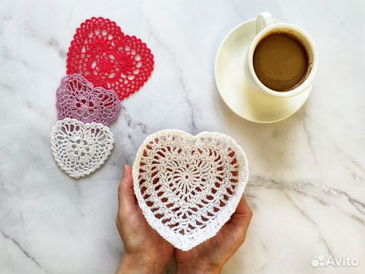 Вязаные сердечки