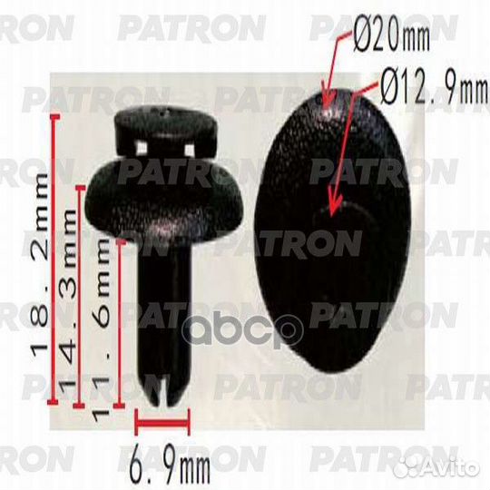 Клипса пластмассовая ввинчивающаяся (черная) SU