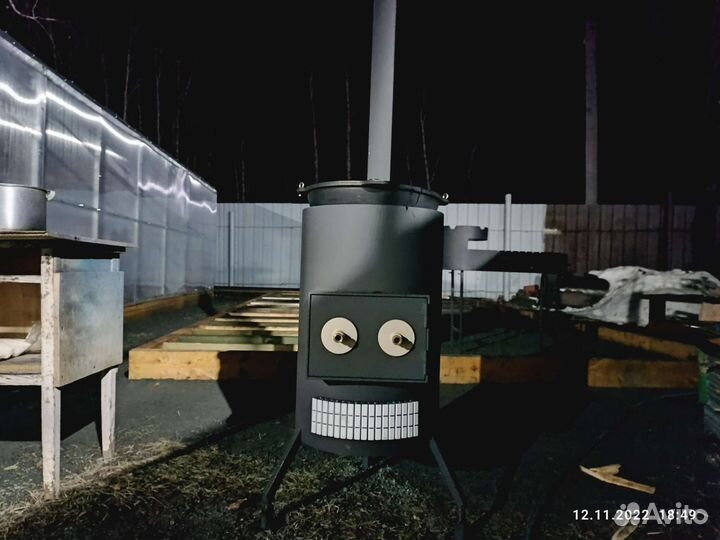 Печь под казан с трубой