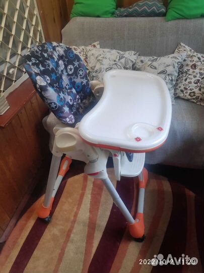 Детский стульчик для кормления chicco polly