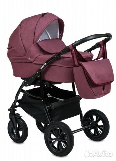 Коляска Alis berta 2в1, цвет бордовый