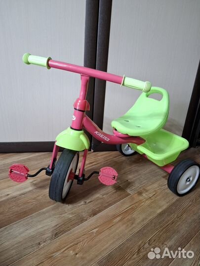 Велосипед трёхколёсный Kreiss розово-зелёный
