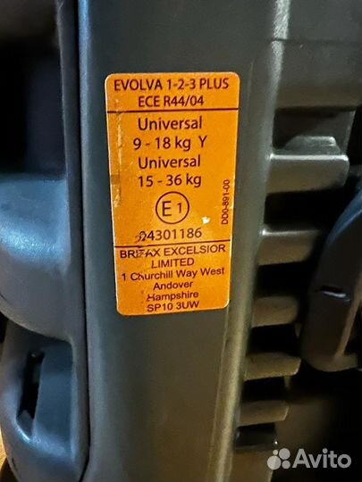 Автокресло britax romer evolva 1 2 3