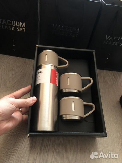 Термос 3кружками +подарочная коробка