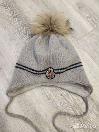 Шапка зимняя с натуральным помпоном