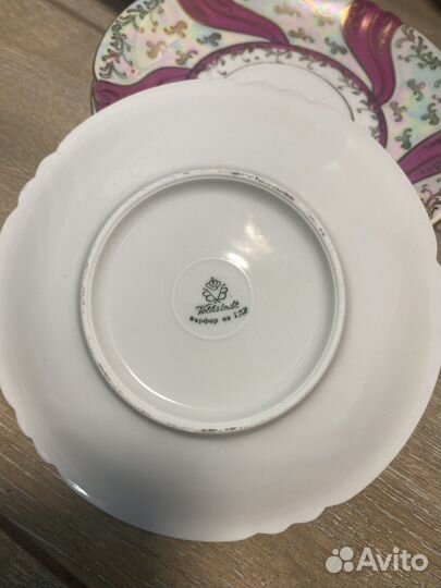 Чайный сервиз мадонна гдр розовая лента