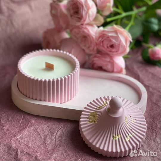 Шкатулка для украшений/подсвечник + поднос