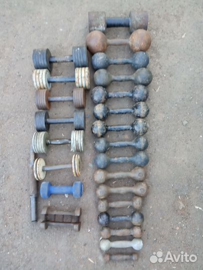 Гантели литые и разборные от 0.5кг до 12кг