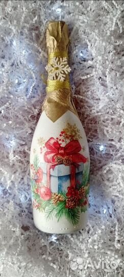 Новогодний декор бутылок