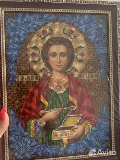 Вышивка бисер. Икона Саятого мученика Пантелеймона