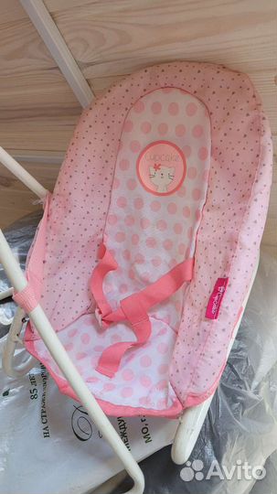 Пупс с коляской, шезлонгом, стульчиком